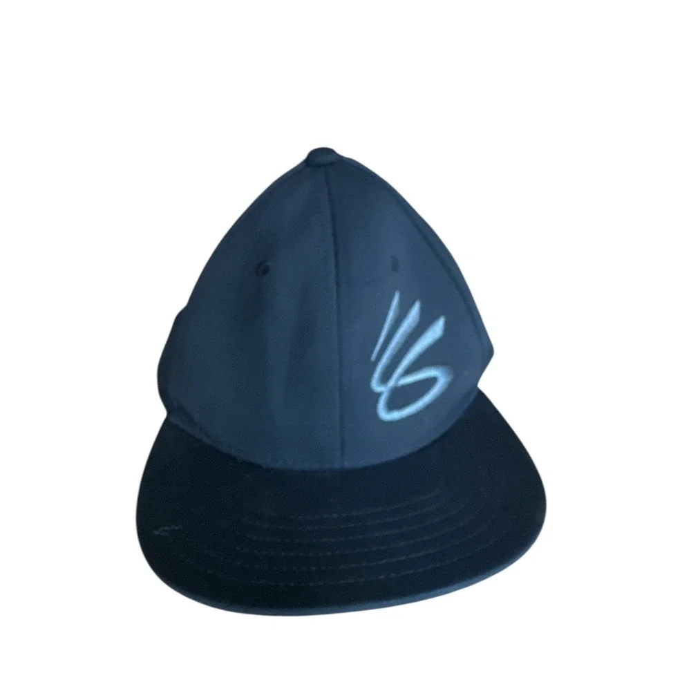 Under Armour Curry Flat Brim Snapback Cap Black Youth Adjustable Basketball‎ Hat